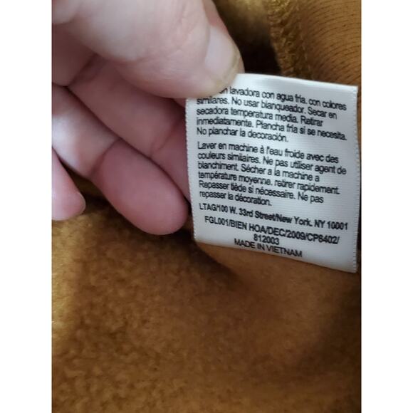 Carhartt Brown Full-Zip Hoodie XL Logo Sweatshirt Workwear Cotton Blend - Picture 7 of 11